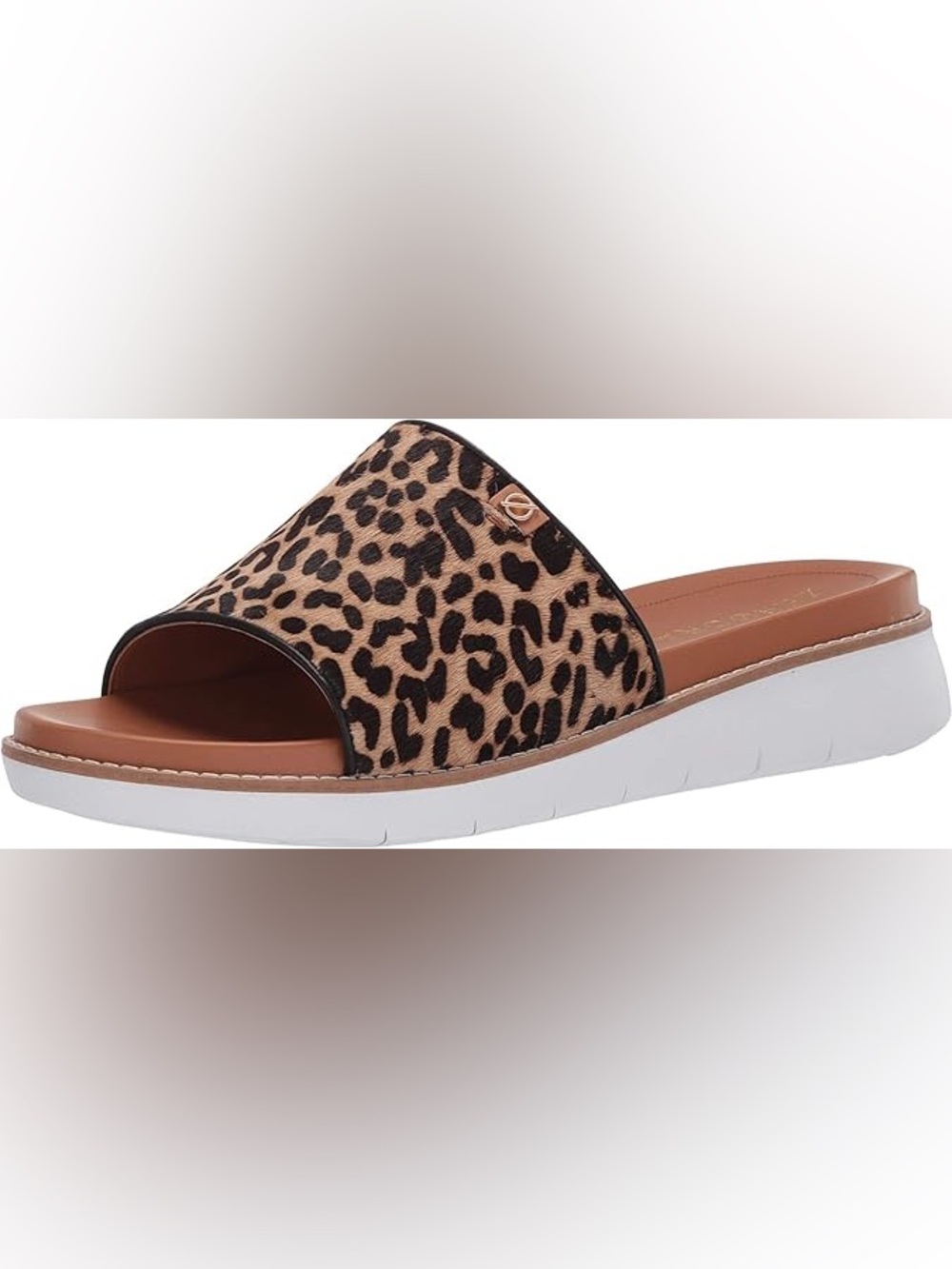 Cole Haan Zerogrand Leopard Calf Hair Slide Sandals 7.5B NWOT